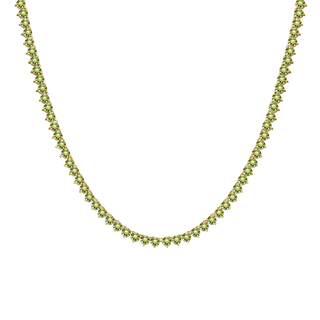 Tennis Necklace with Peridot Stones (August Birthstones) in 14K Gold (1.75 mm - 4.0 mm)