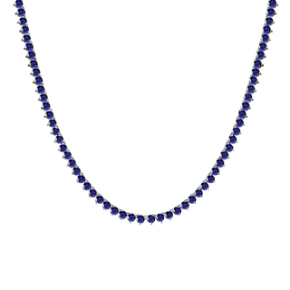 Tennis Necklace with Sapphire Stones (September Birthstones) in 14K Gold (2.5 mm - 4.0 mm)