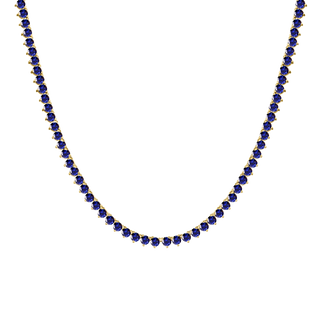 Tennis Necklace with Sapphire Stones (September Birthstones) in 14K Gold (2.5 mm - 4.0 mm)