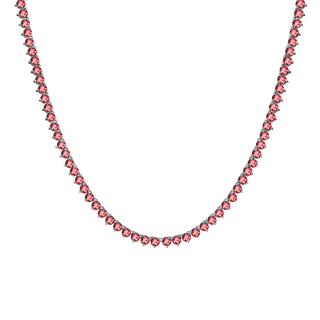 Tennis Necklace with Tourmaline Stones (October Birthstones) in 14K Gold (1.75 mm - 4.0 mm)