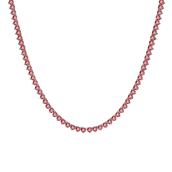 Tennis Necklace with Tourmaline Stones (October Birthstones) in 14K Gold (1.75 mm - 4.0 mm)