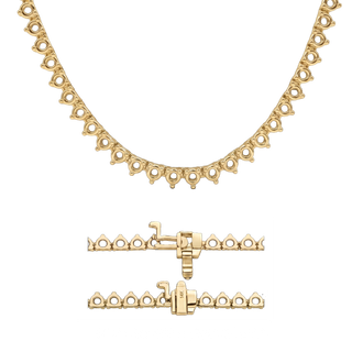 3 Prong Round Tennis Necklace Mounting in 14K Gold (.05 ct / 2.5 mm)