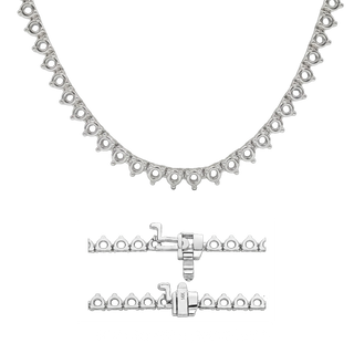 3 Prong Round Tennis Necklace Mounting in 14K Gold (.05 ct / 2.5 mm)