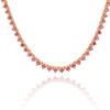Tennis Necklace with Tourmaline Stones (October Birthstones) in 14K Gold (1.75 mm - 4.0 mm)