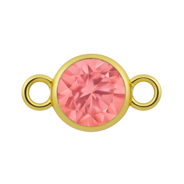 Diamond or Gemstone Bezel Bracelet/Necklace Charm in 14K Yellow Gold