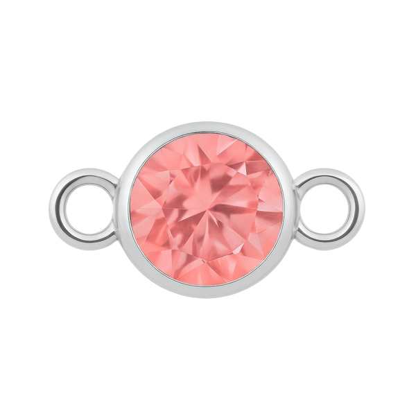 Diamond or Gemstone Bezel Bracelet/Necklace Charm in 14K White Gold