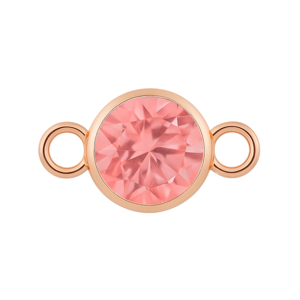 Diamond or Gemstone Bezel Bracelet/Necklace Charm in 14K Pink Gold