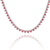 Tennis Necklace with Tourmaline Stones (October Birthstones) in 14K Gold (1.75 mm - 4.0 mm)