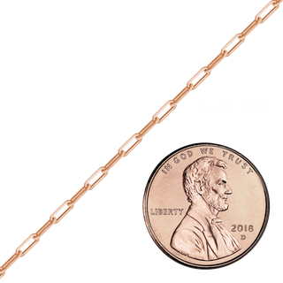 Bulk / Spooled Paperclip Cable Chain in 14K Pink Gold (2.50 mm - 3.50 mm)