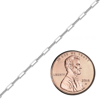 Bulk / Spooled Paperclip Cable Chain in 14K White Gold (2.50 mm - 3.50 mm)