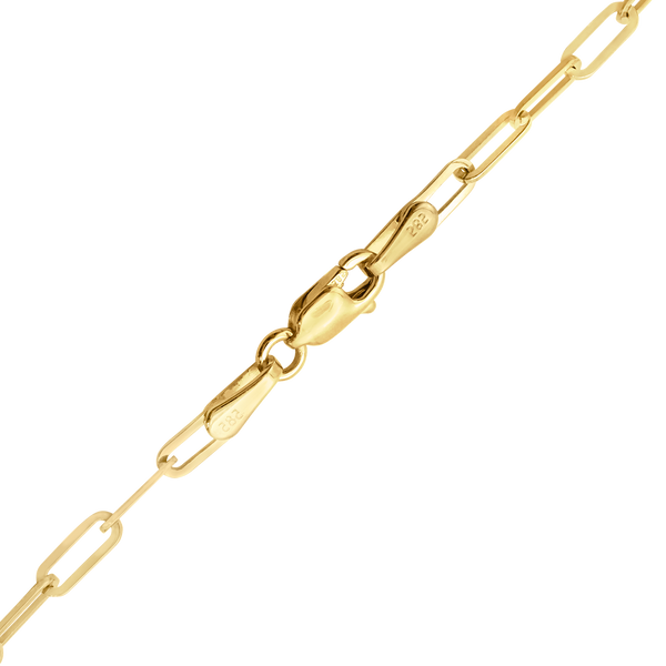 Finished Paperclip Cable Bracelet in 18K Yellow Gold (2.50 mm - 3.50 mm)