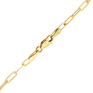 Finished Paperclip Cable Bracelet in 18K Yellow Gold (2.50 mm - 3.50 mm)