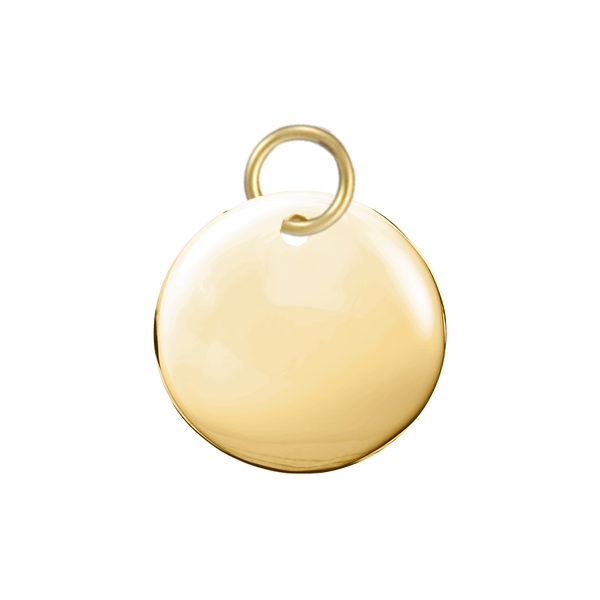14K Yellow Gold Round Disc Pendant with Hole