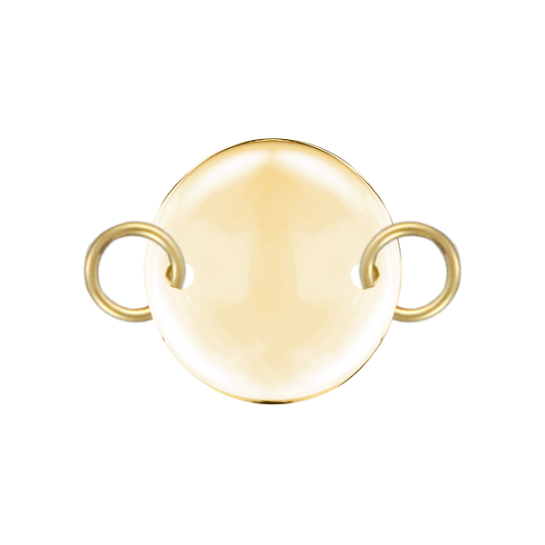 14K Yellow Gold Round Disc Pendant with 2 Rings