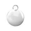 14K White Gold Round Disc Pendant with Hole