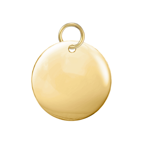 14K Yellow Gold Round Disc Pendant with Hole