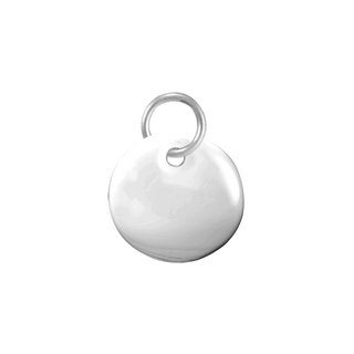 14K White Gold Round Disc Pendant with Hole