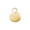 14K Yellow Gold Round Disc Pendant with Hole