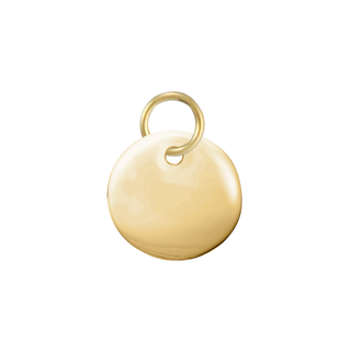 14K Yellow Gold Round Disc Pendant with Hole