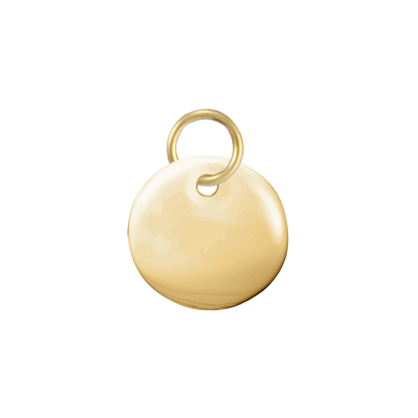 14K Yellow Gold Round Disc Pendant with Hole