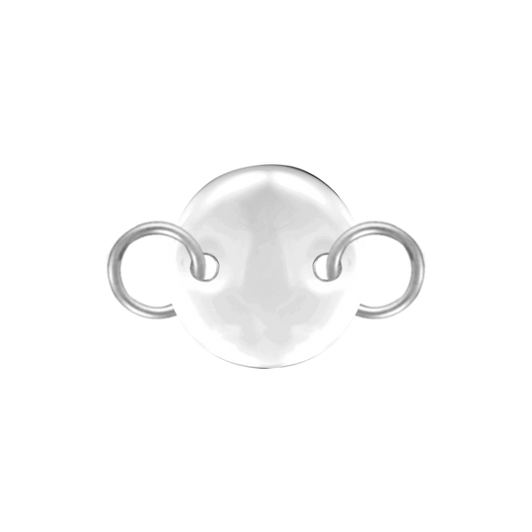 Sterling Silver Round Disc Pendant with 2 Rings