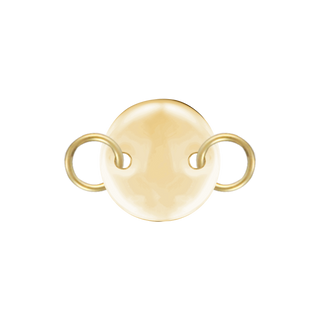 14K Yellow Gold Round Disc Pendant with 2 Rings