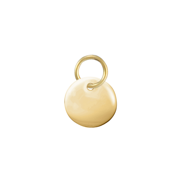 14K Yellow Gold Round Disc Pendant with Hole