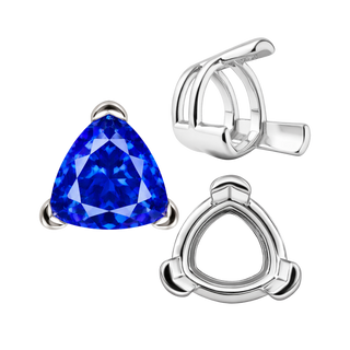 V-End Trillion Shape Wire Basket Settings in Sterling Silver (3.00 mm - 16.00 mm)