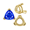 V-End Trillion Shape Wire Basket Settings in 14K Gold (3.00 mm - 16.00 mm)