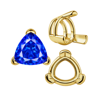 V-End Trillion Shape Wire Basket Settings in 14K Gold (3.00 mm - 16.00 mm)