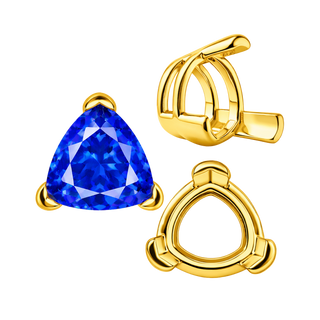 V-End Trillion Shape Wire Basket Settings in 14K Gold (3.00 mm - 16.00 mm)