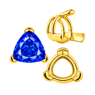 V-End Trillion Shape Wire Basket Settings in 18K Gold (3.00 mm - 12.00 mm)