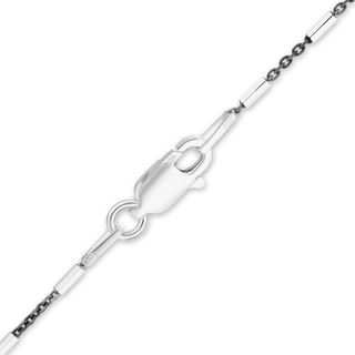 Finished Black Ruthenium Bar Cable Necklace in Sterling Silver (1.20mm)