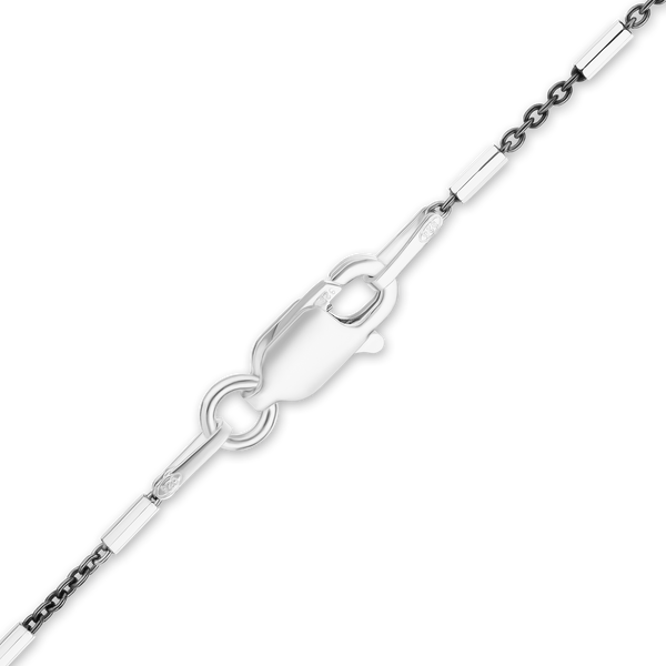 Finished Black Ruthenium Bar Cable Necklace in Sterling Silver (1.20mm)