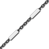 Bulk / Spooled Black Ruthenium Bar Cable Chain in Sterling Silver (1.20 mm)