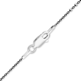 Finished Black Ruthenium Multi-Studded (Satellite) Cable Necklace in Sterling Silver (1.30mm)