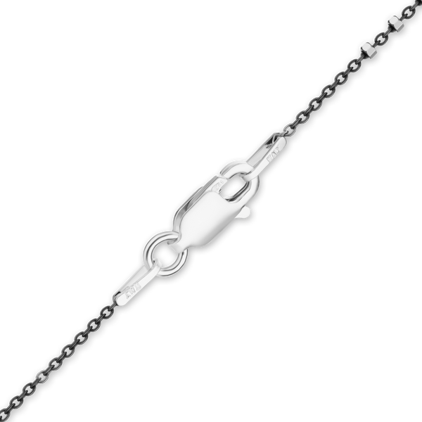 Finished Black Ruthenium Multi-Studded (Satellite) Cable Necklace in Sterling Silver (1.30mm)
