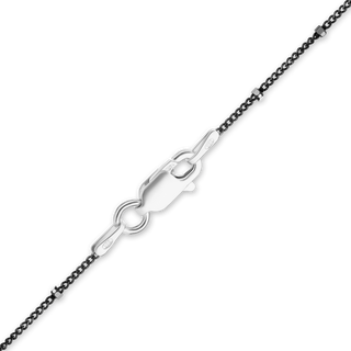 Finished Black Ruthenium Studded (Satellite) Curb Necklace in Sterling Silver (1.00mm)