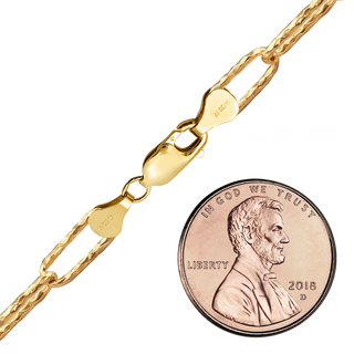Finished Hammered Paperclip Cable Bracelet in 14K Gold-Filled (4.30 mm)