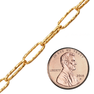 Bulk / Spooled Textured Paperclip Cable Chain in 14K Gold-Filled (4.30 mm)