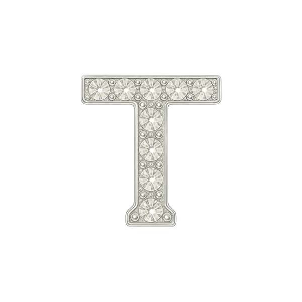 Large Initial Charm with Natural Diamonds Finding in 14K Gold (8 mm)