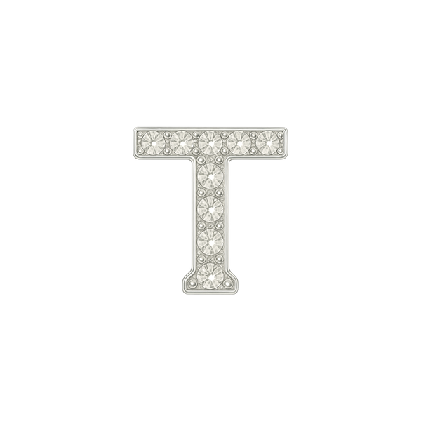 Large Initial Charm with Natural Diamonds Finding in 14K Gold (8 mm)