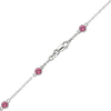 Finished Diamond by the Yard Cable Chain Necklace in 14K White Gold with Tourmaline Stones