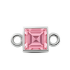 Diamond or Gemstone Square Bezel Drop Charm in 14K White Gold