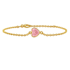 Diamond or Gemstone Heart Bezel Charm in 14K Yellow Round Cable Bracelet