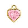 Diamond or Gemstone Heart Bezel Drop Charm in 14K Yellow Gold