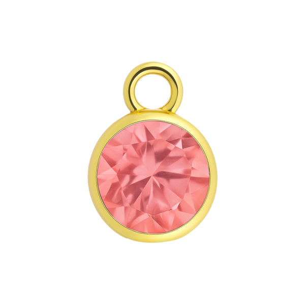 Diamond or Gemstone Bezel Drop Charm in 14K Yellow Gold