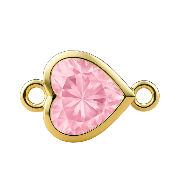 Diamond or Gemstone Heart Bezel Bracelet/Necklace Charm in 14K Yellow Gold