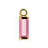 Diamond or Gemstone Baguette Bezel Drop Charm in 14K Yellow Gold