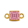 Diamond or Gemstone Square Bezel Bezel/Necklace Charm in 14K Yellow Gold